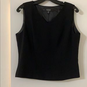 Black sleeveless Kasper blouse